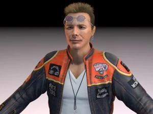 motorcyclist rigging 3D Model