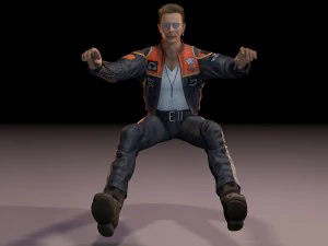 motorcyclist rigging 3D Model