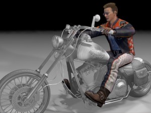 motorcyclist rigging Modelo 3D