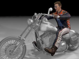 motorcyclist rigging 3D Model