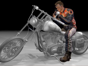 motorcyclist rigging Modelo 3D