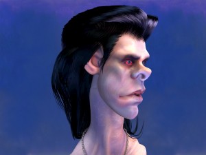 caricature of nick cave 3D Model