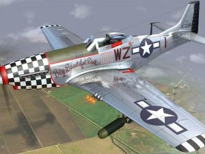 mustang p-51 d in flight 3Dモデル