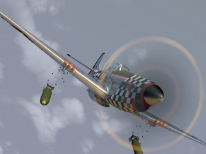 mustang p-51 d in flight 3D 模型