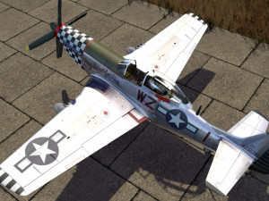 mustang p-51 d on the runway 3D Model
