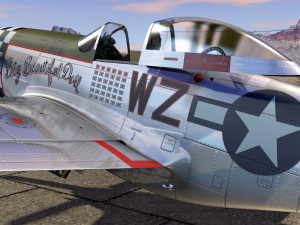 mustang p-51 d on the runway 3D Model