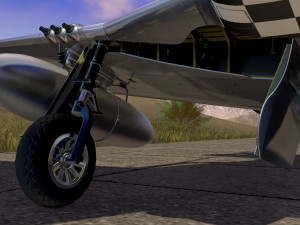 mustang p-51 d on the runway 3D Model