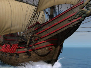 galeon dragon smok with sails 3D Model