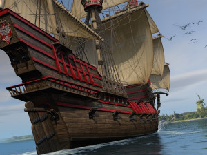 galeon dragon smok with sails Modelo 3D
