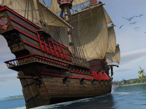 galeon dragon smok with sails 3D Model