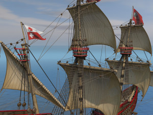 galeon dragon smok with sails Modelo 3D