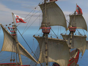 galeon dragon smok with sails 3D Model