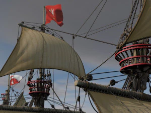 galeon dragon smok with sails 3D Model