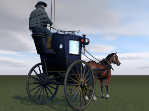 london cab cabman horse rigging Modelo 3D