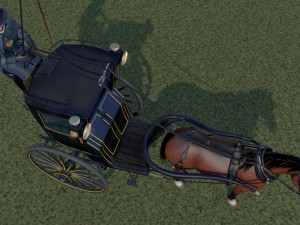 london cab cabman horse rigging Modelo 3D