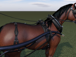 london cab cabman horse rigging Modelo 3D