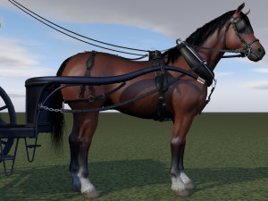 london cab cabman horse rigging Modelo 3D