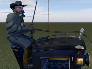 london cab cabman horse rigging Modelo 3D
