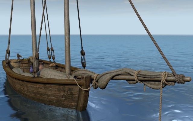 sailboat with a commodity 3Dモデル .c4d .max .obj .3ds .fbx .stl .blend 