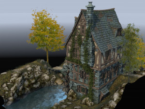 medieval watermill Modèle 3D