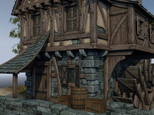 medieval watermill Modèle 3D