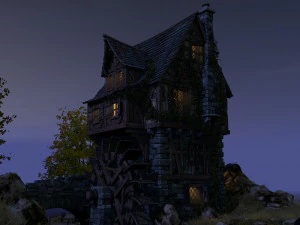 medieval watermill 3D Model