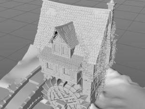 medieval watermill Modèle 3D