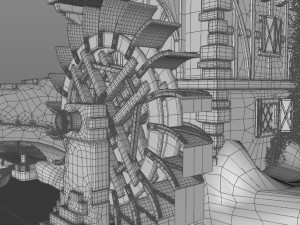 medieval watermill Modèle 3D