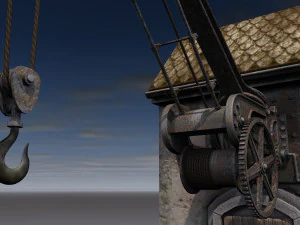 old port crane on the wall 3D Model