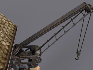 old port crane on the wall 3D Model