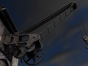 old port crane on the wall 3D Model