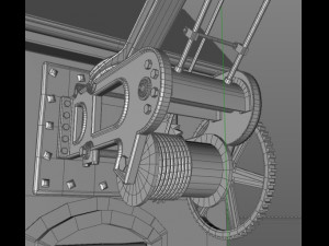 old port crane on the wall 3D Model