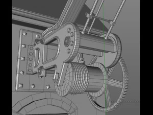 old port crane on the wall 3D Model