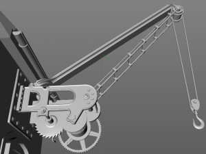 old port crane on the wall 3D Model