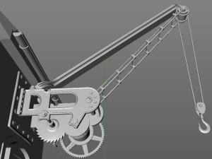 old port crane on the wall 3D Model