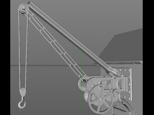 old port crane on the wall 3D Model