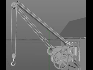 old port crane on the wall 3D Model