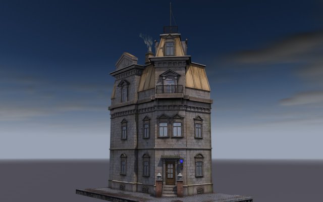 a building with a police station 3D-Modell .c4d .max .obj .3ds .fbx .stl .blend 