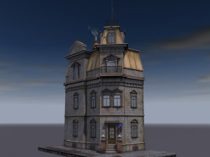 a building with a police station Model 3D