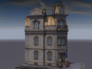 a building with a police station 3D-Modell