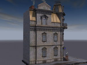 a building with a police station 3D-Modell