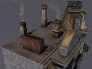 a building with a police station 3D-Modell