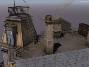 a building with a police station 3D-Modell