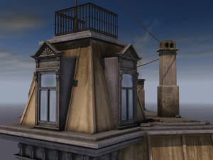a building with a police station 3D-Modell