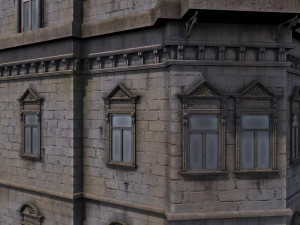 a building with a police station 3D-Modell