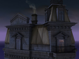 a building with a police station 3D-Modell