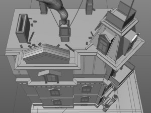 a building with a police station 3D-Modell