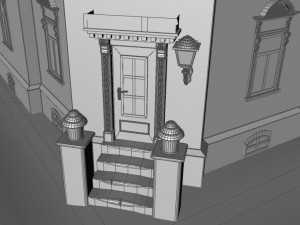 a building with a police station 3D-Modell