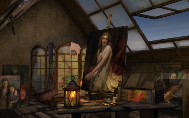 atelier in the attic 3D 모델 .c4d .max .obj .3ds .fbx .stl .blend 