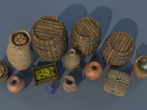 medieval goods set 1 3D 모델